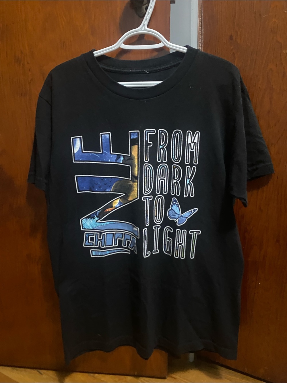 NLE CHOPPA Graphic Tee "From Dark to Light" with Butterfly
